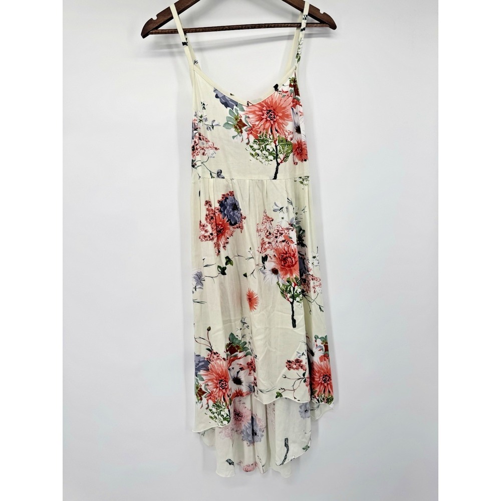 Floral Maxi Dress Smocked high low bloomcore Fairy beachy festival indie boho
